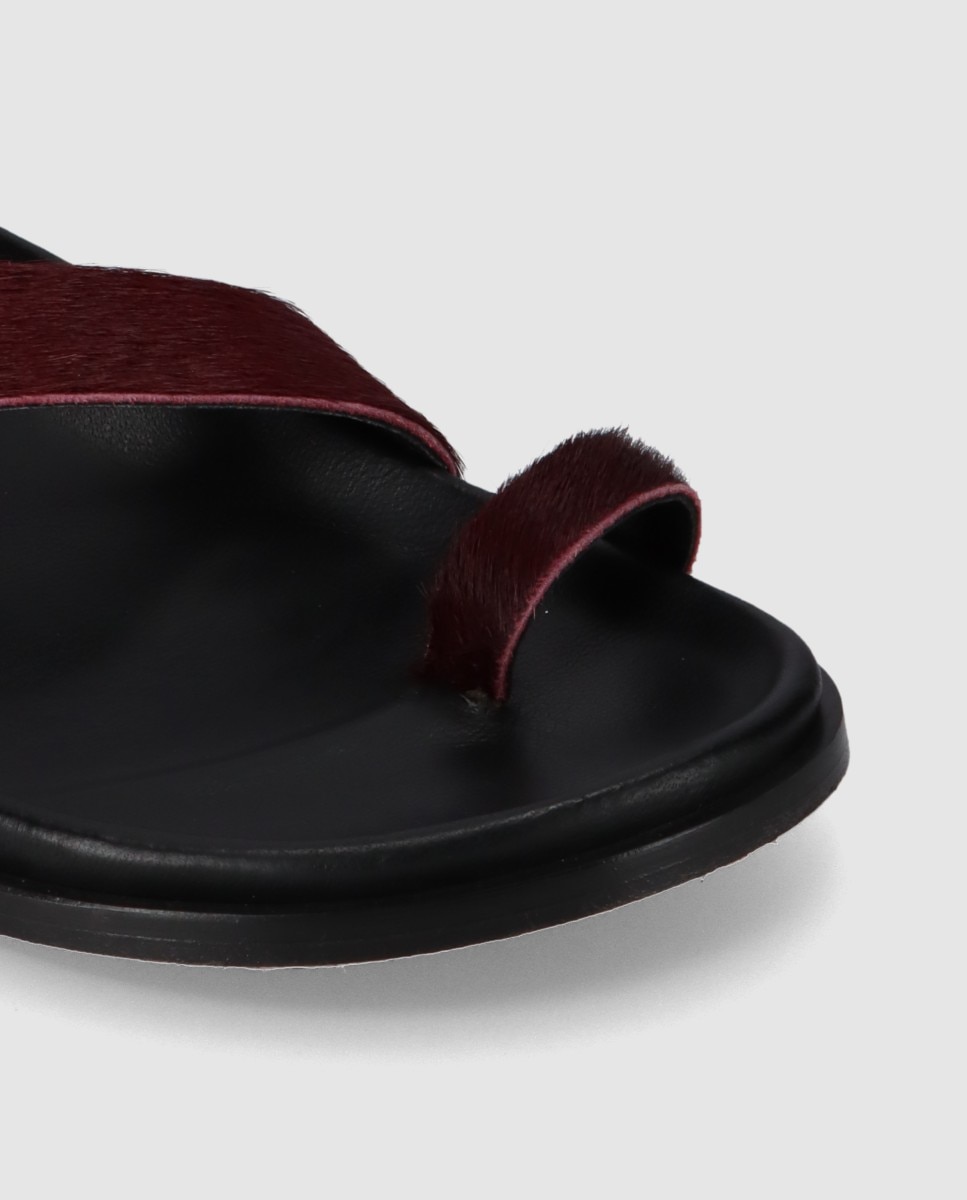 Sandálias Rasas com Toe-ring Grená-5