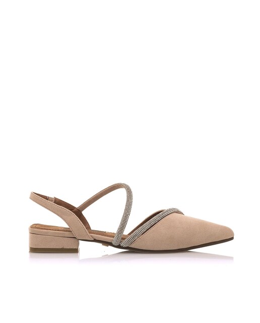 Imagem 0 de Sapatos Rasos com o Calcanhar Aberto e Tira Cruzada