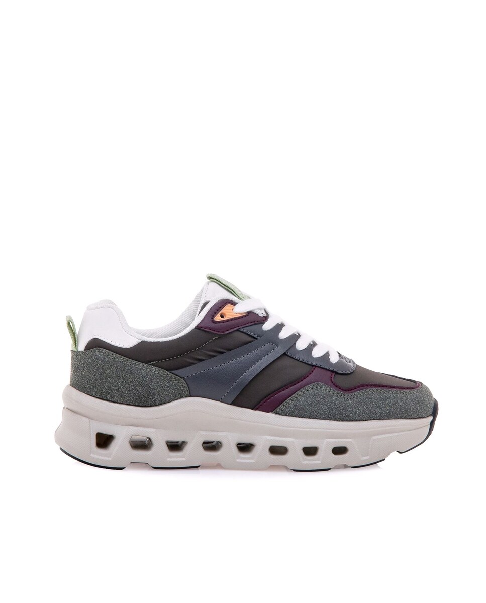 Sapatilhas Desportivas Combinadas com Sola Volumosa Cinzento-1