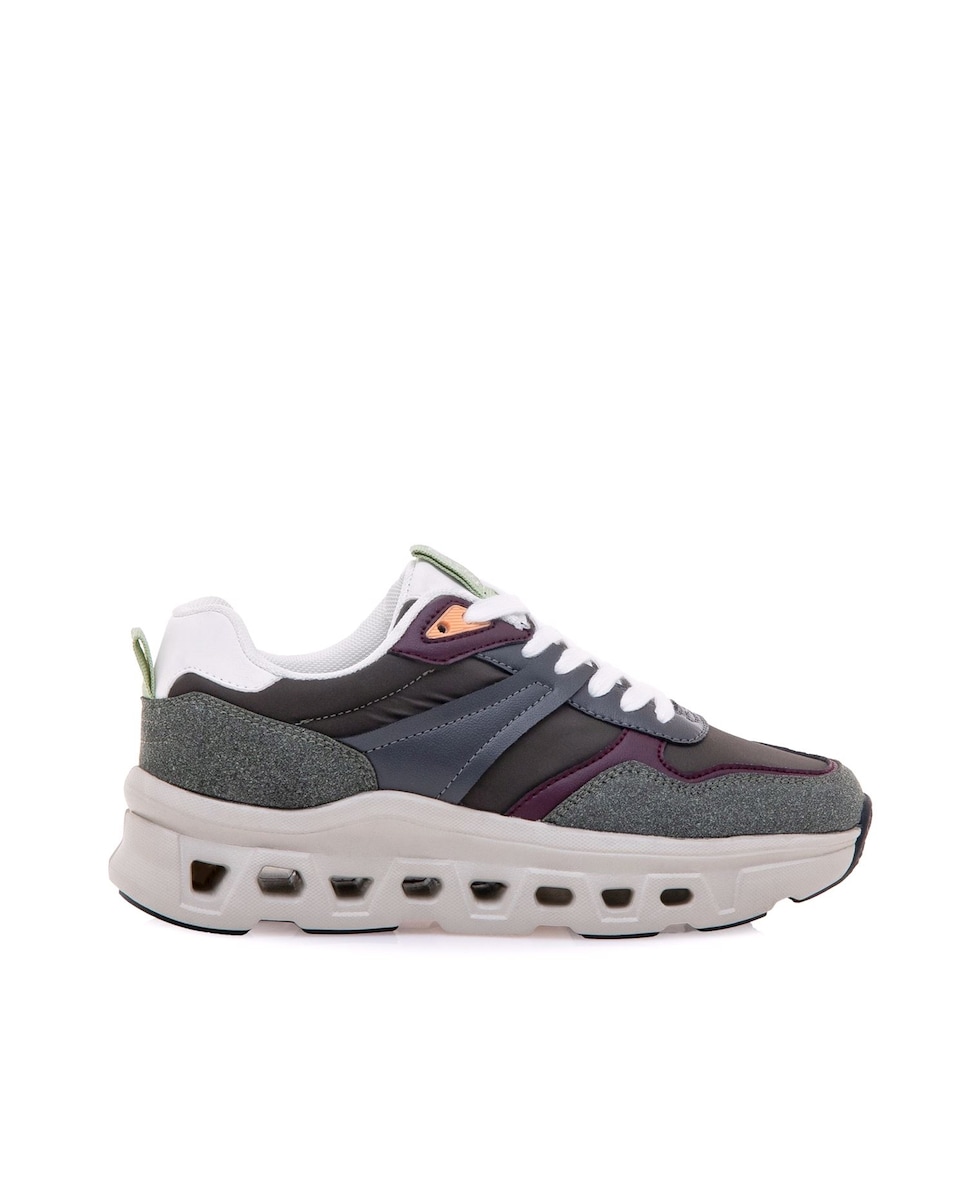 Sapatilhas Desportivas Combinadas com Sola Volumosa Cinzento-1