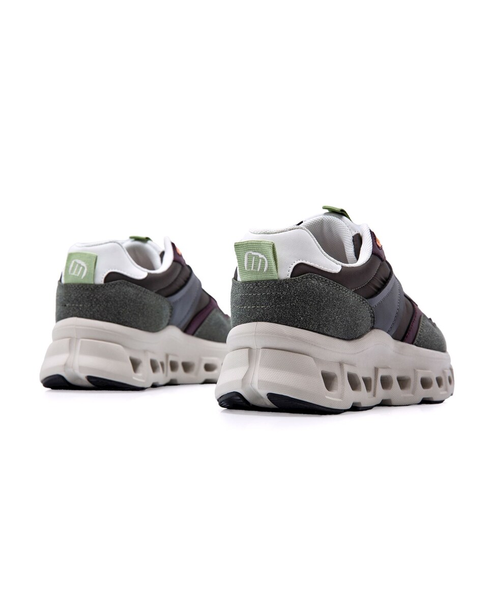 Sapatilhas Desportivas Combinadas com Sola Volumosa Cinzento-4