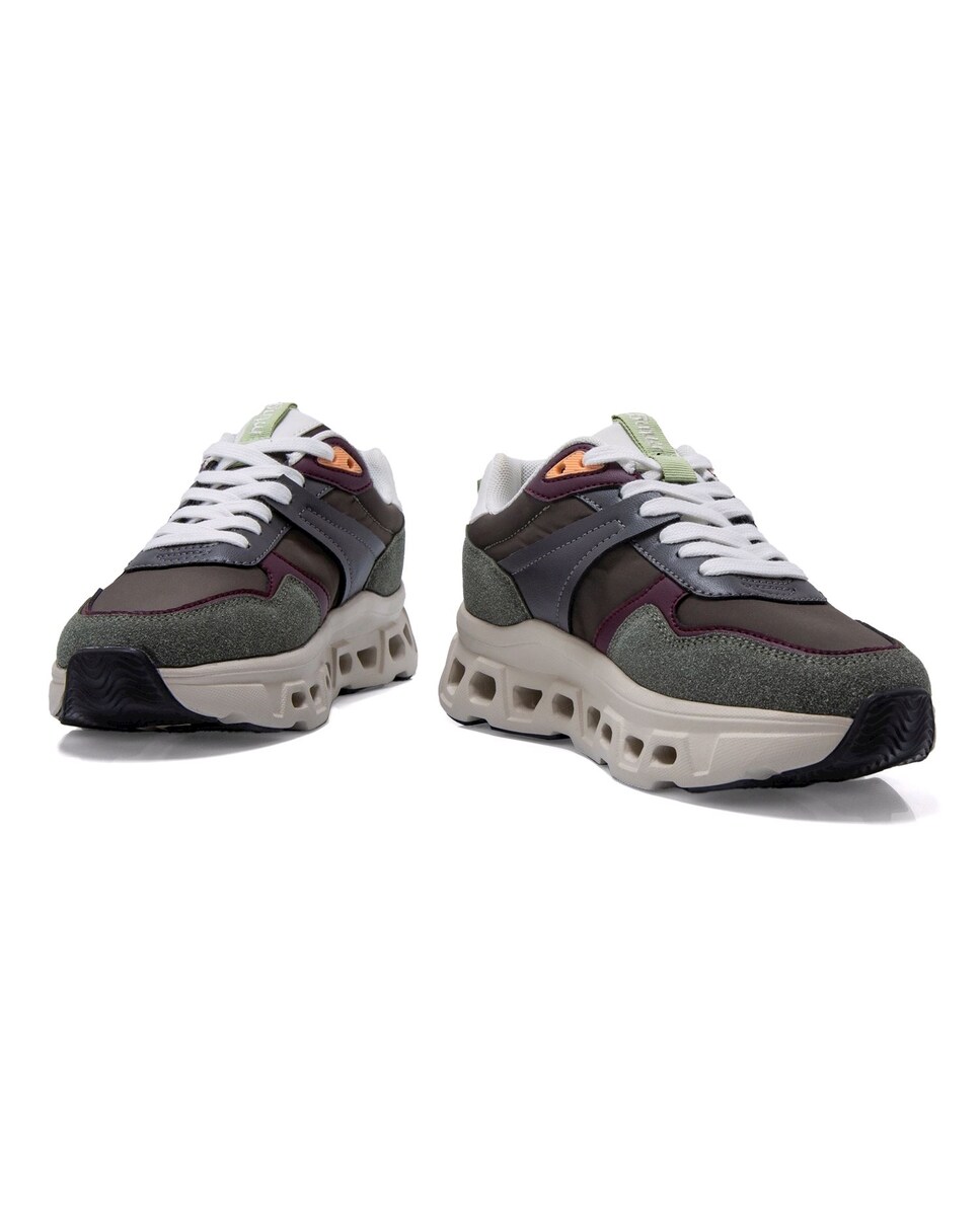Sapatilhas Desportivas Combinadas com Sola Volumosa Cinzento-6
