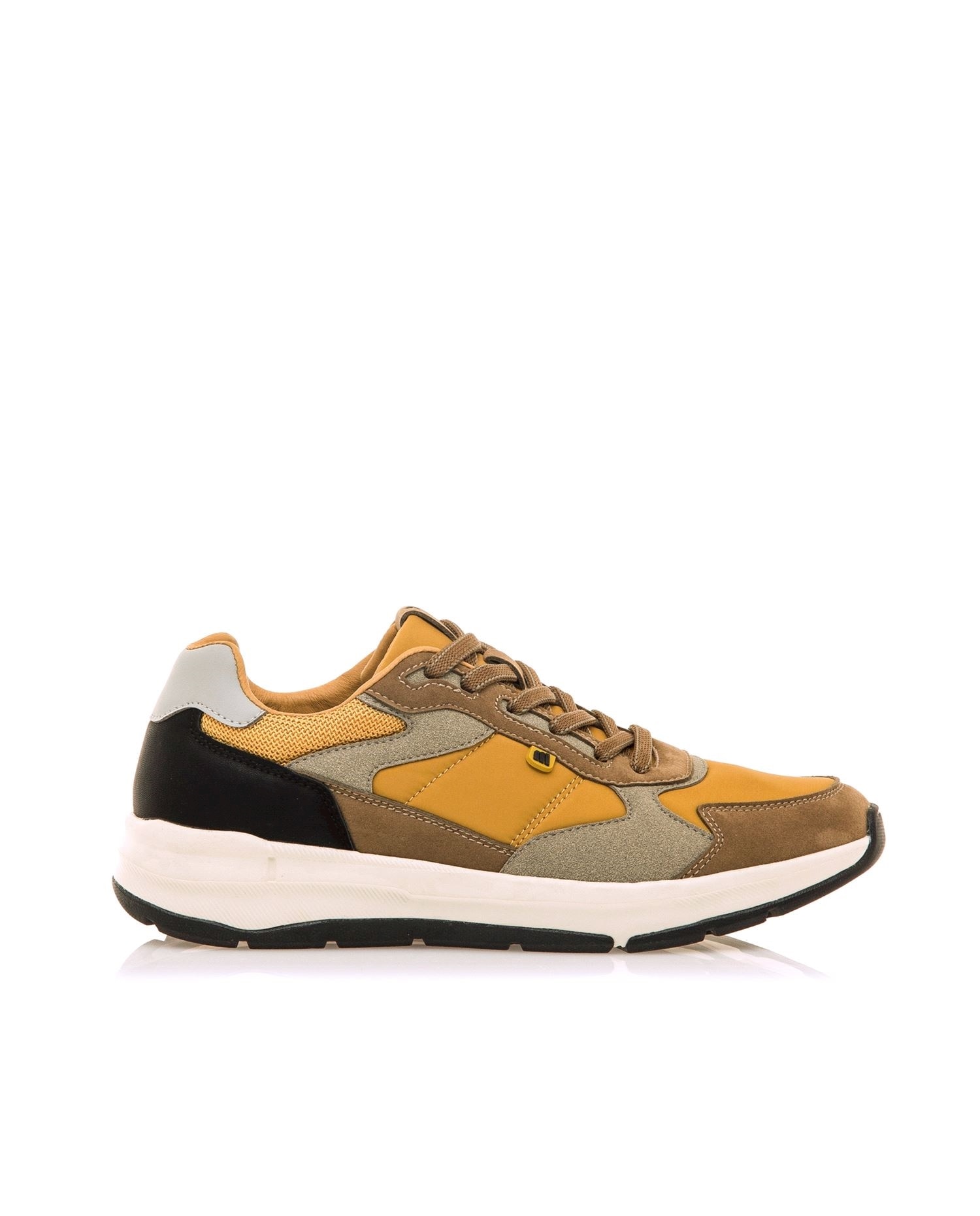 Sapatilhas Desportivas em Tecido com Piso Grosso Cinzento / Amarelo-1