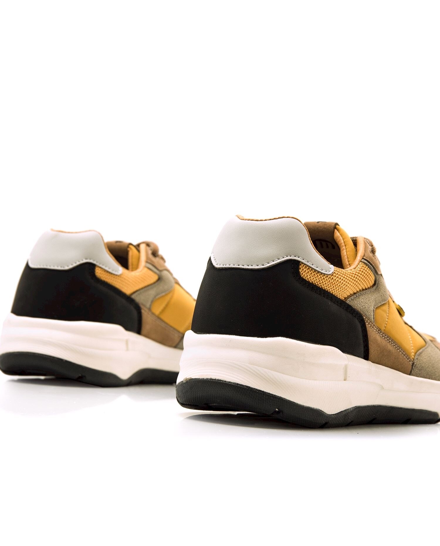 Sapatilhas Desportivas em Tecido com Piso Grosso Cinzento / Amarelo-3