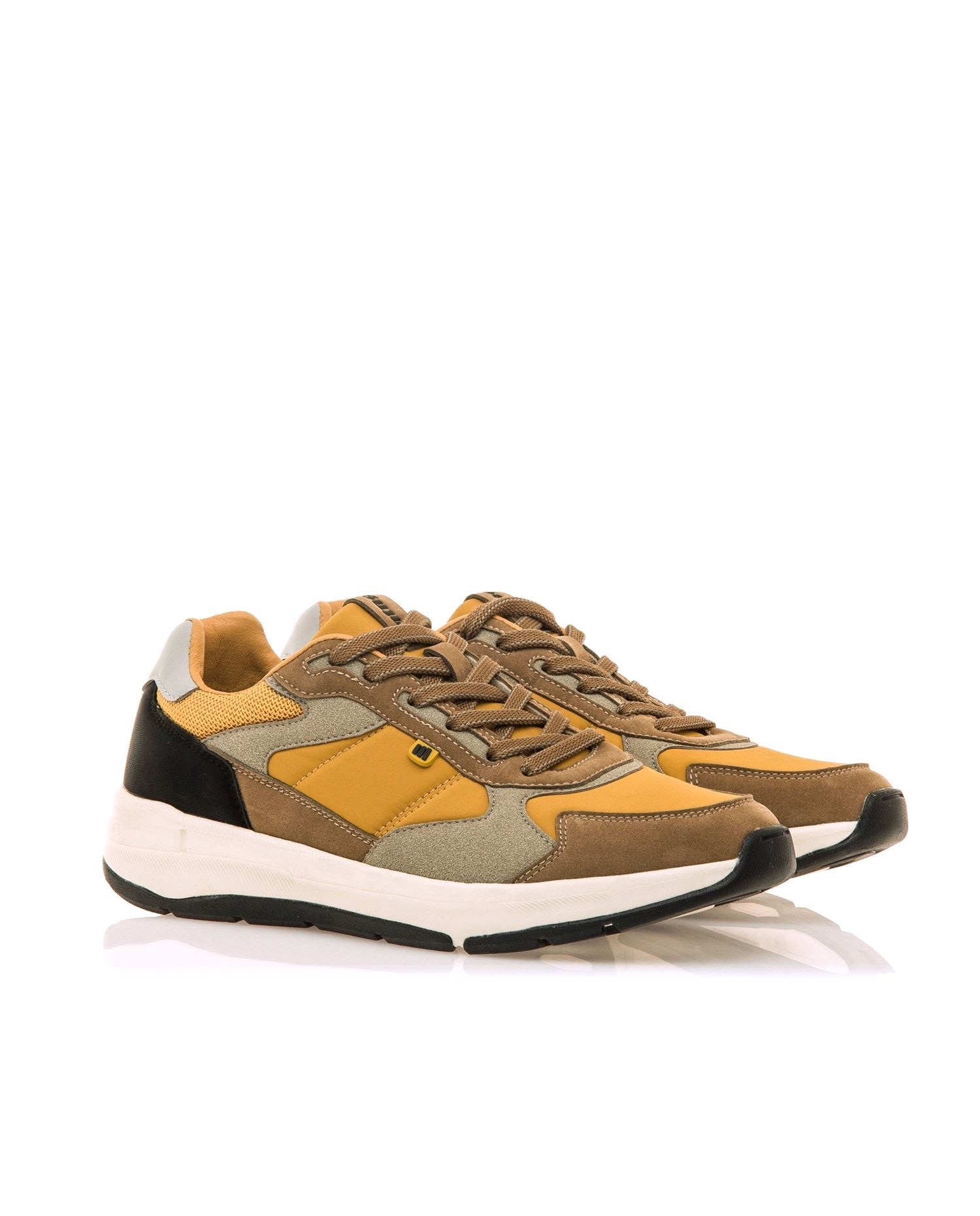 Sapatilhas Desportivas em Tecido com Piso Grosso Cinzento / Amarelo-5