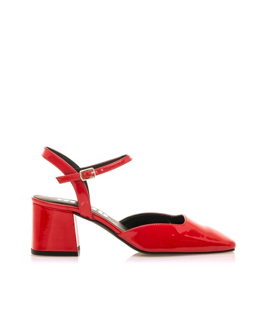 Imagem 0 de Sapatos de Salto em Verniz com Fivelas