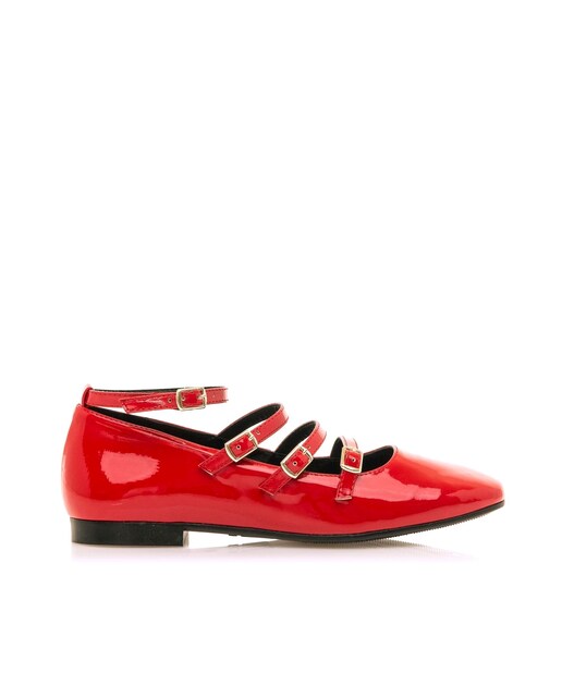 Imagem 0 de Sapatos Rasos Estilo Sabrina com Detalhe de Tiras