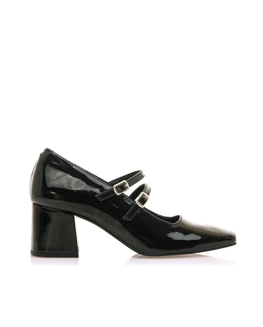 Imagem 0 de Sapatos de Salto em Verniz com Fivelas