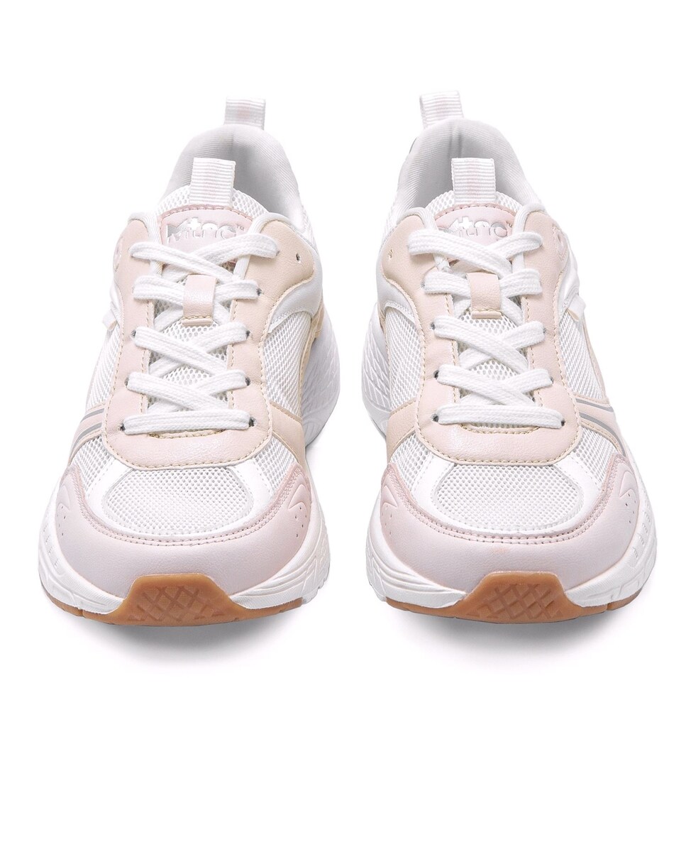 Sapatilhas Desportivas Tipo Running com Atacadores Creme-5