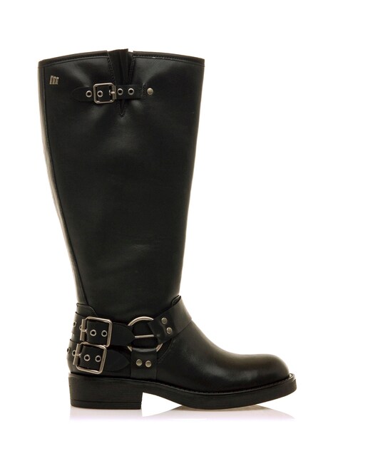 Imagem 0 de Botas Altas com Detalhe de Fivelas no Calcanhar