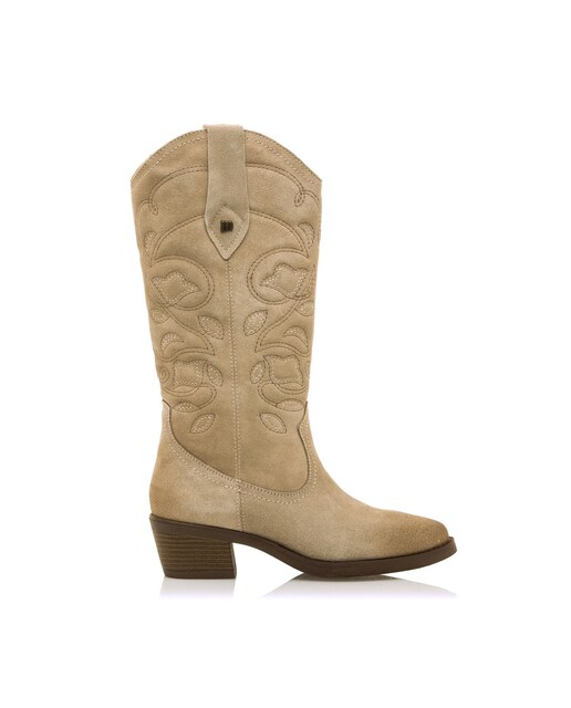 Imagem 0 de Botas Altas Estilo Cowboy em Pele de Camurça