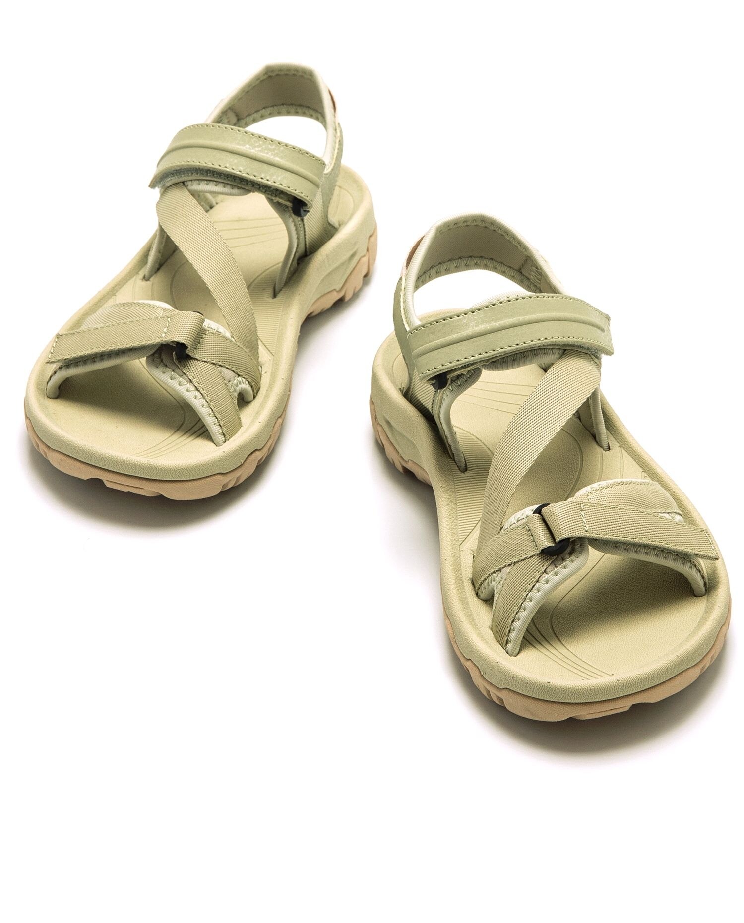 Sandálias Rasas com Velcro Verde-4