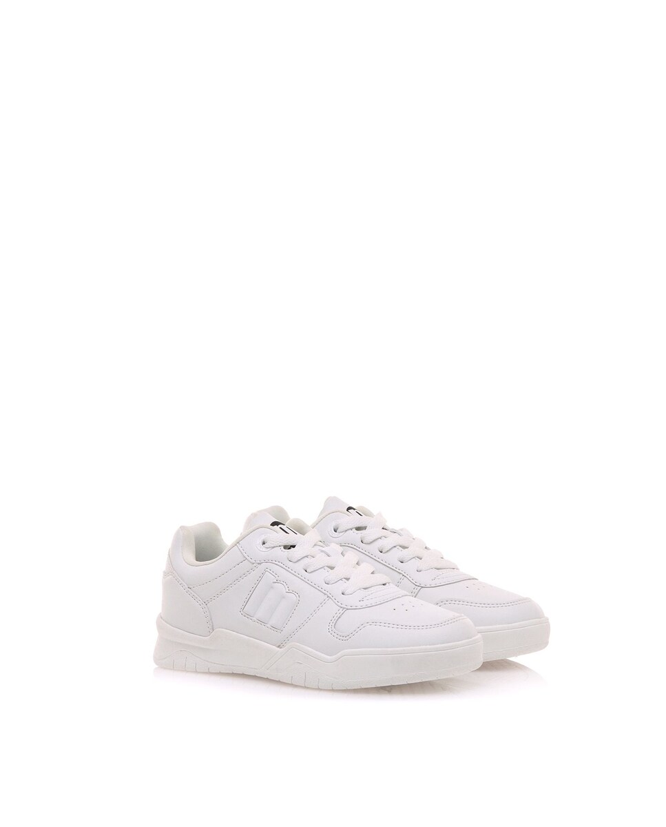 Sapatilhas Desportivas Infantil Tipo Basket Baixas com Atacadores Branco-5