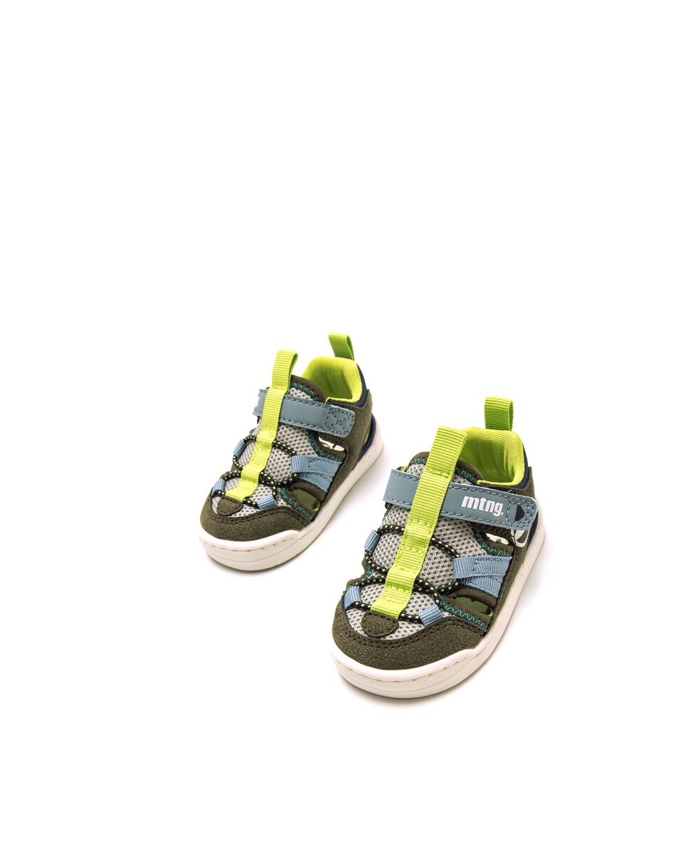 Sandálias para Bebé em Tecido Acolchoado e Velcro Verde-2