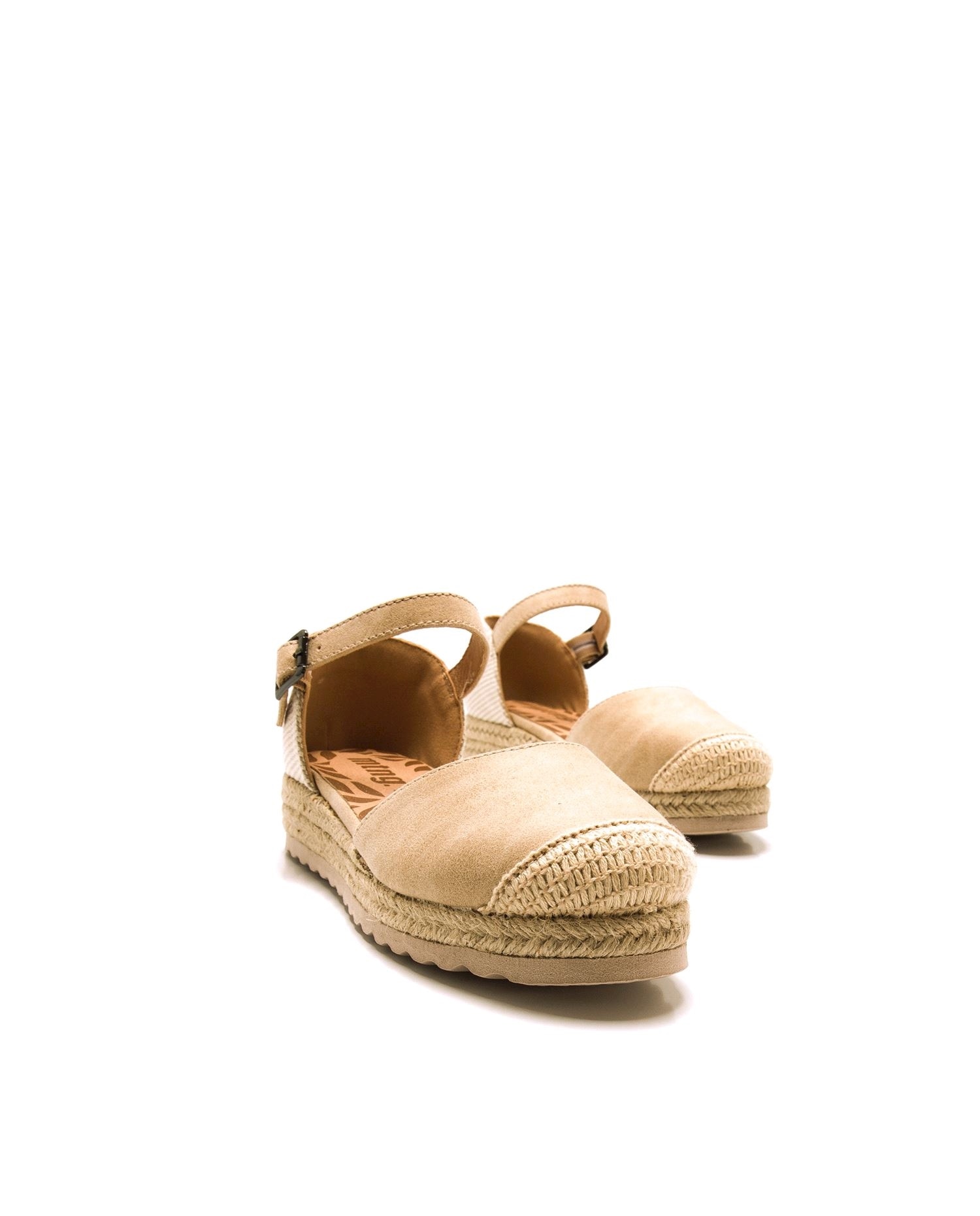 Sandálias com Cunha e Piso em Ráfia Infantil Bege-6