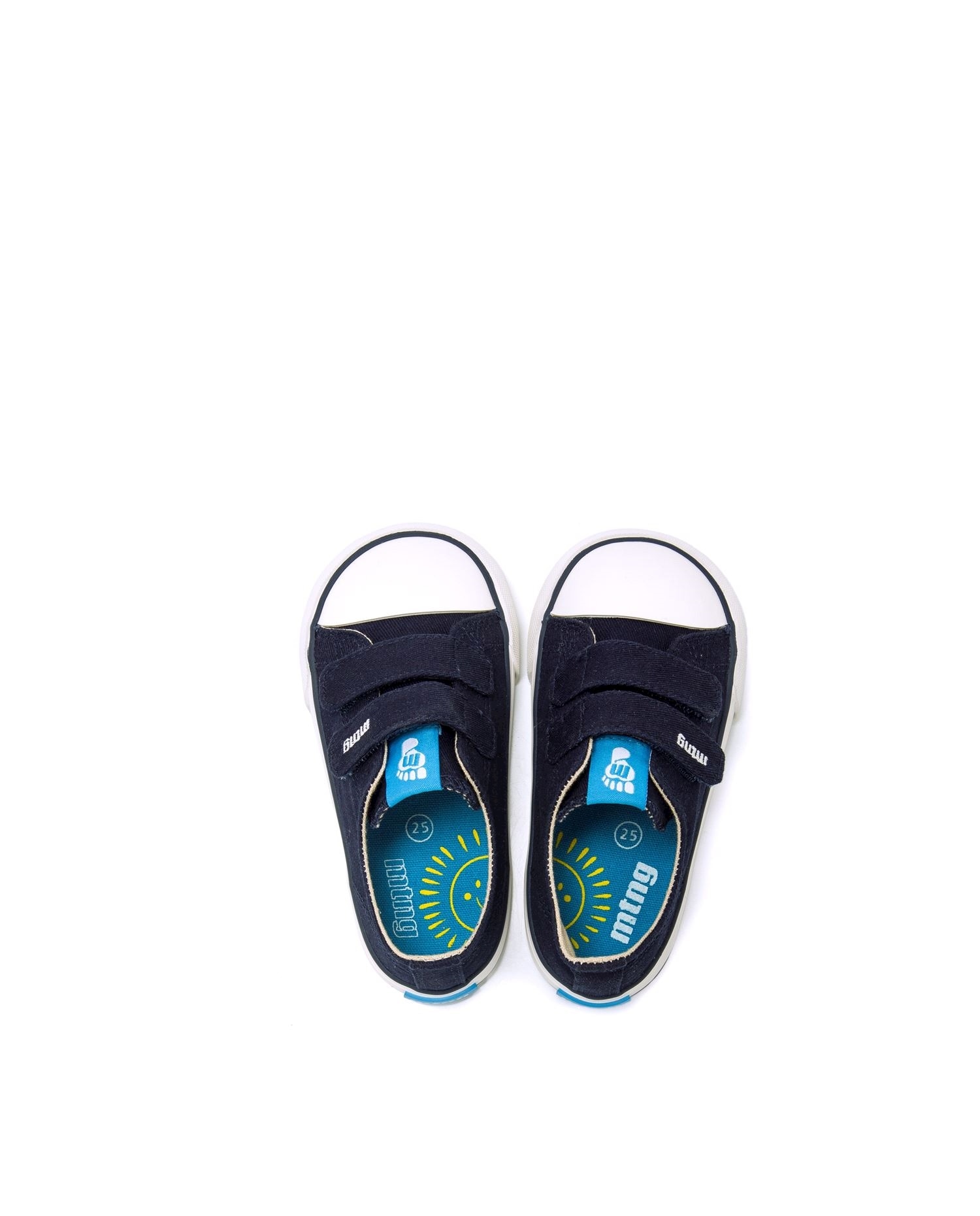 Sapatilhas de Lona para Bebé com Sola em Branco Azul-marinho-4