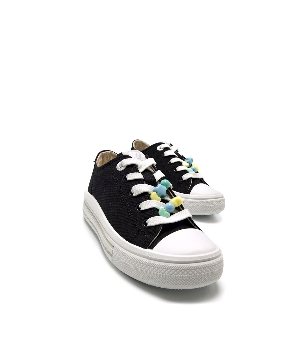 Sapatilhas Casual Bigger Z de Lona com Fecho de Atacadores Estampados. Design Versátil e Intemporal Preto-6