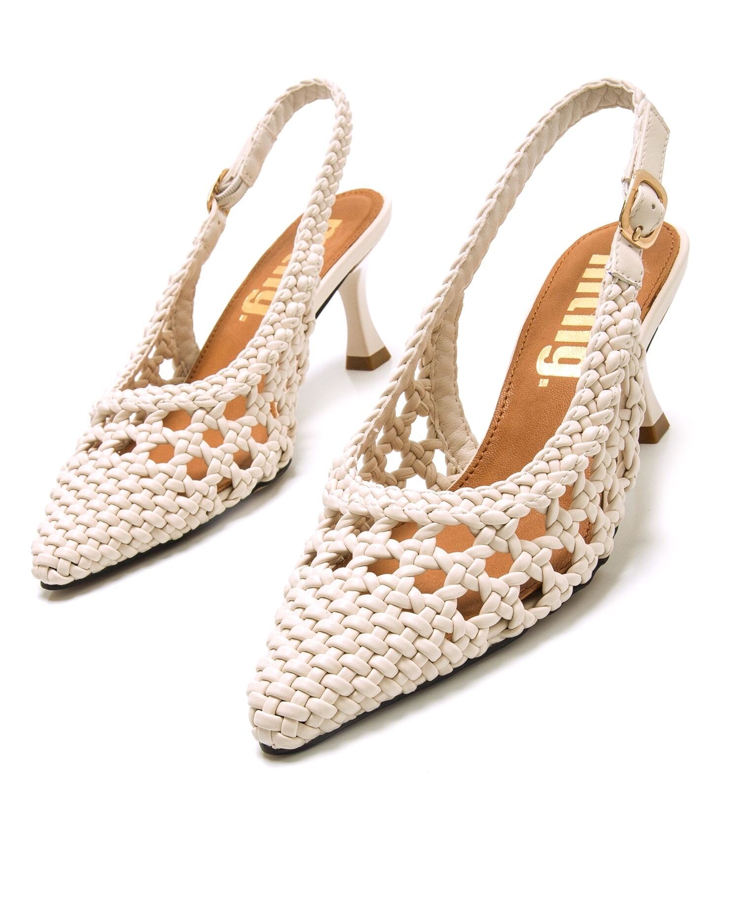 Sapatos de Salto com o Calcanhar Aberto Branco-gelo-2