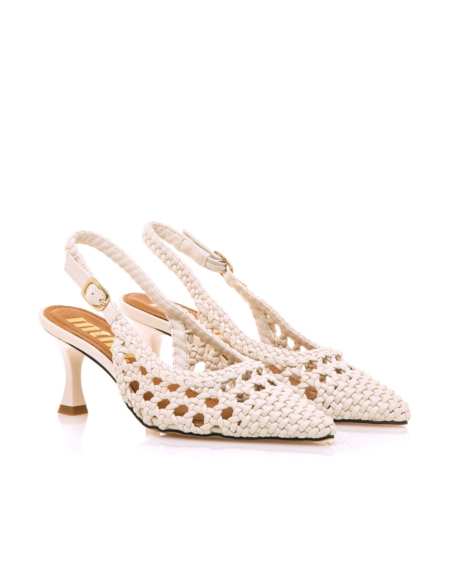 Sapatos de Salto com o Calcanhar Aberto Branco-gelo-5