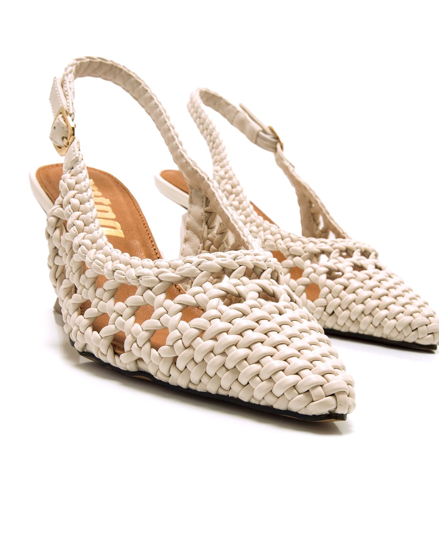 Sapatos de Salto com o Calcanhar Aberto Branco-gelo-6