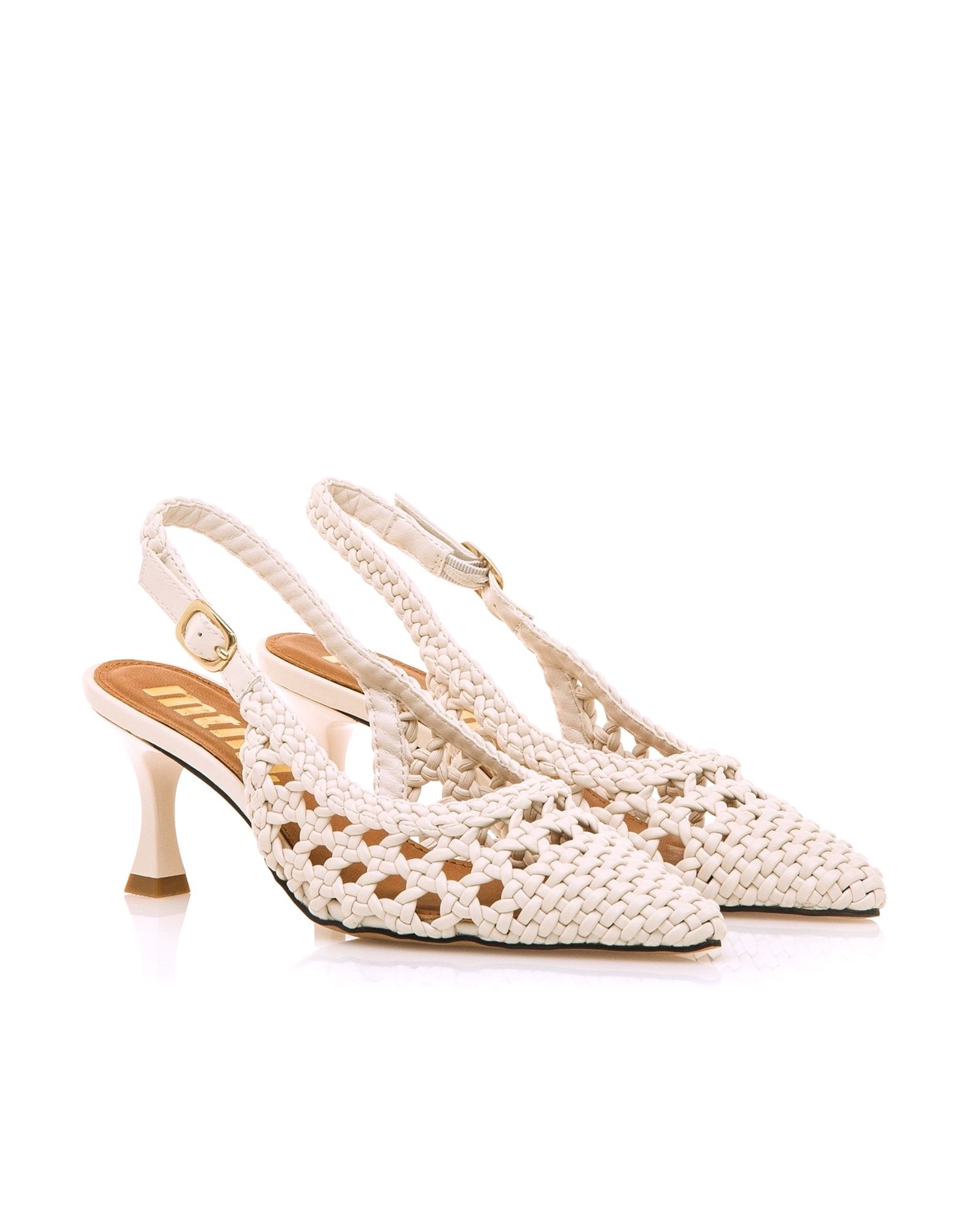 Sapatos de Salto com o Calcanhar Aberto Branco-gelo-5