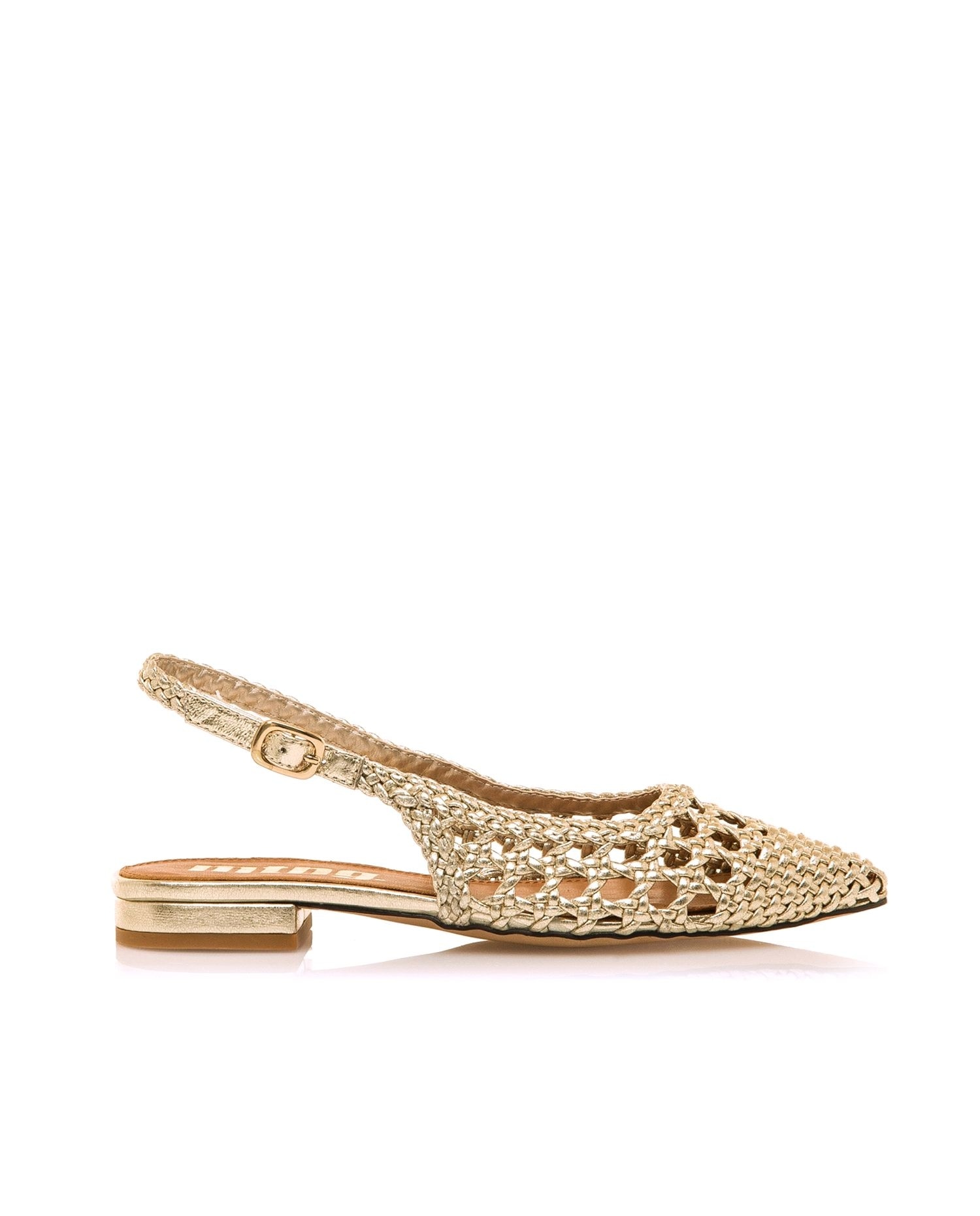 Imagem 0 de Sabrinas Rasas com o Calcanhar Aberto e Fivela na Lateral