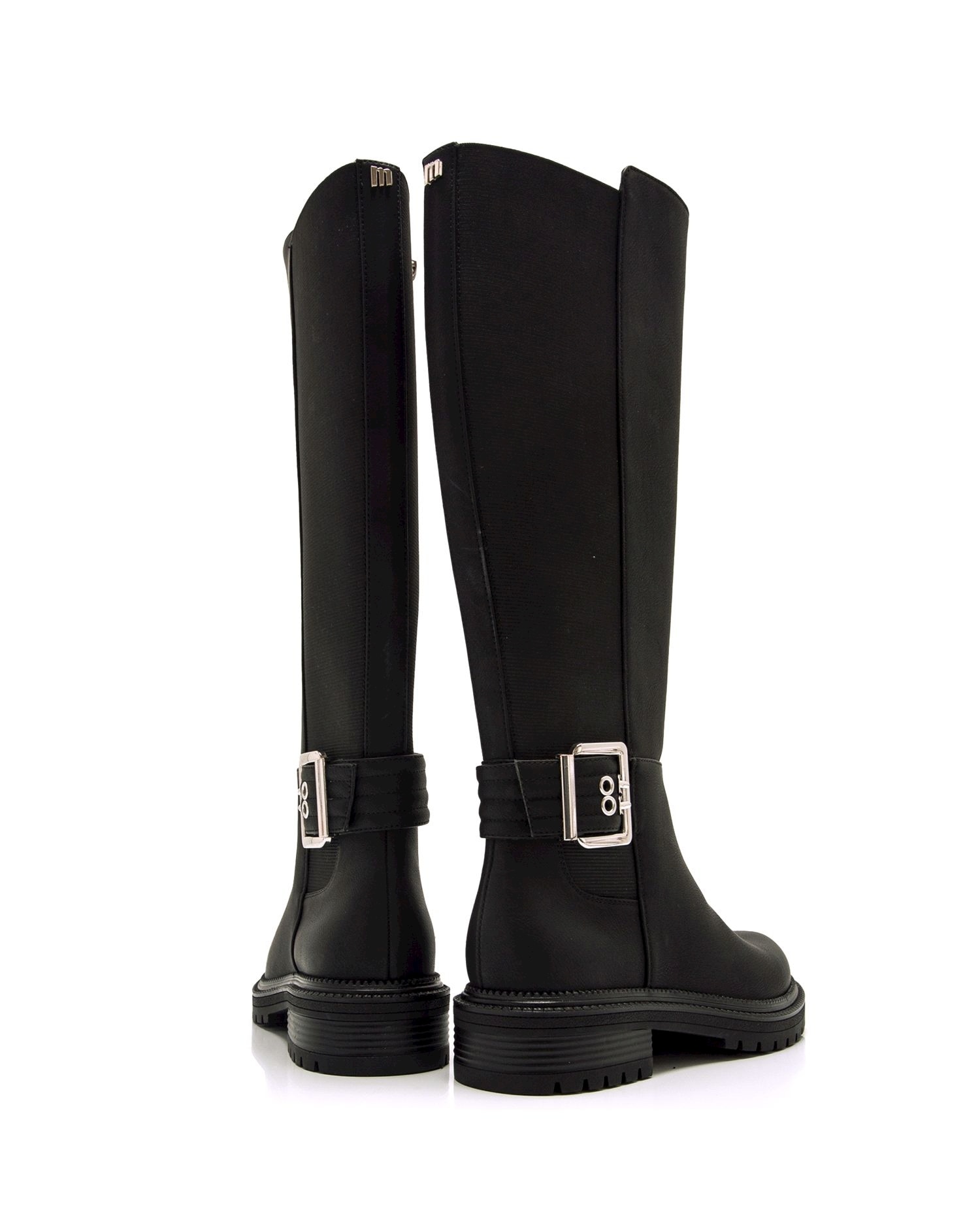 Botas Básicas Altas com Elástico no Cano Preto-7