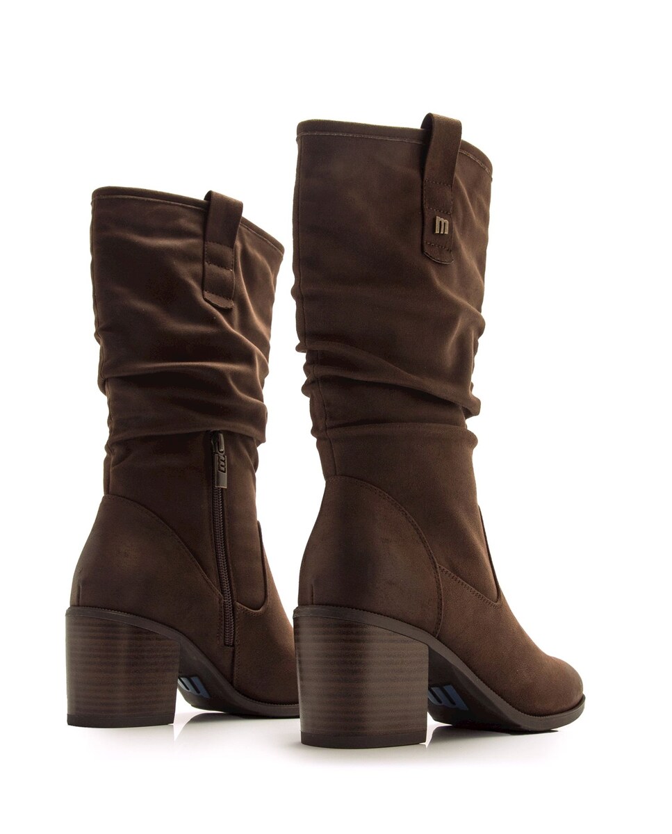 Botas Altas com Cano Franzido Castanho-escuro-3