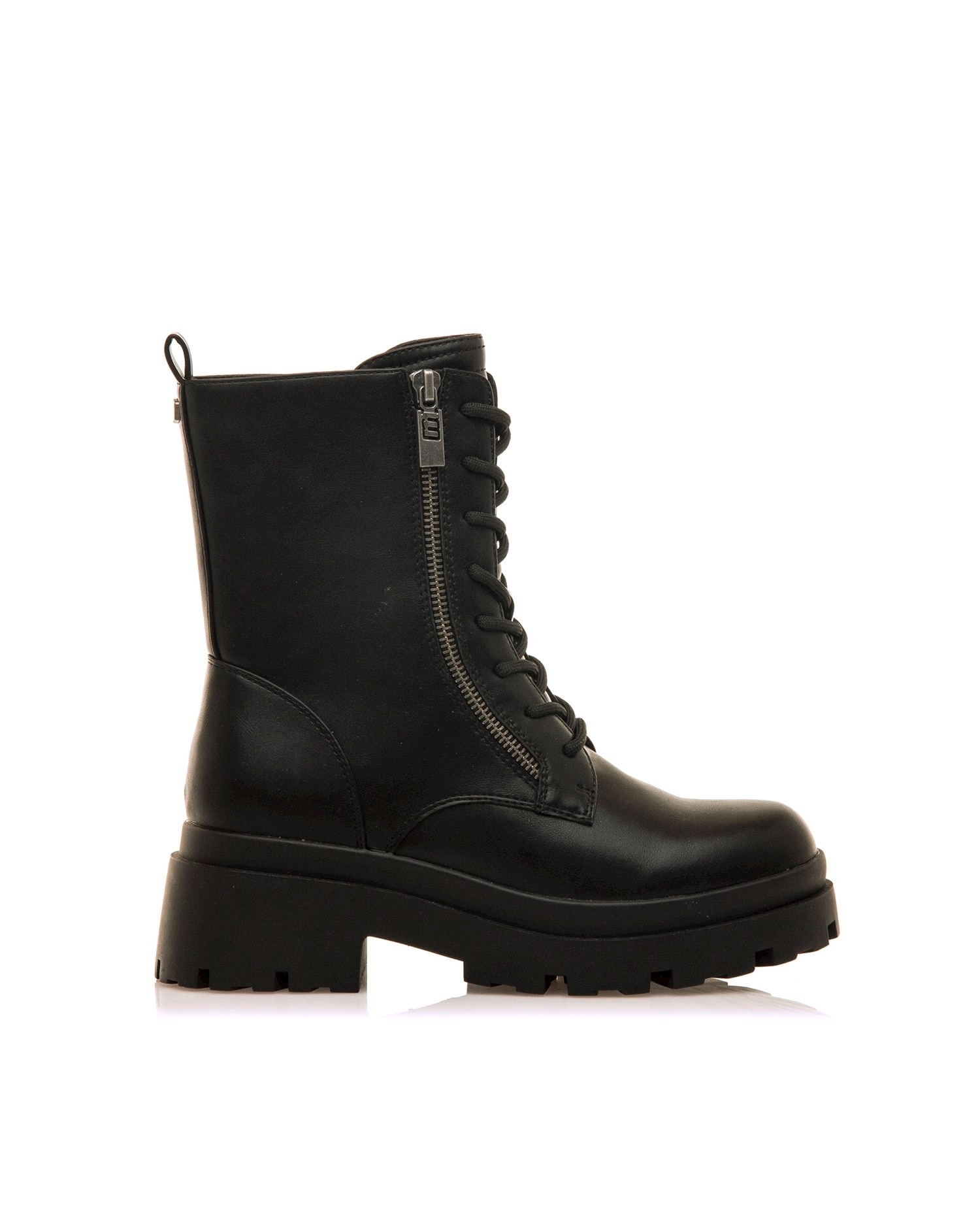 Imagem 0 de Botins Militares com Detalhe de Fecho Zip