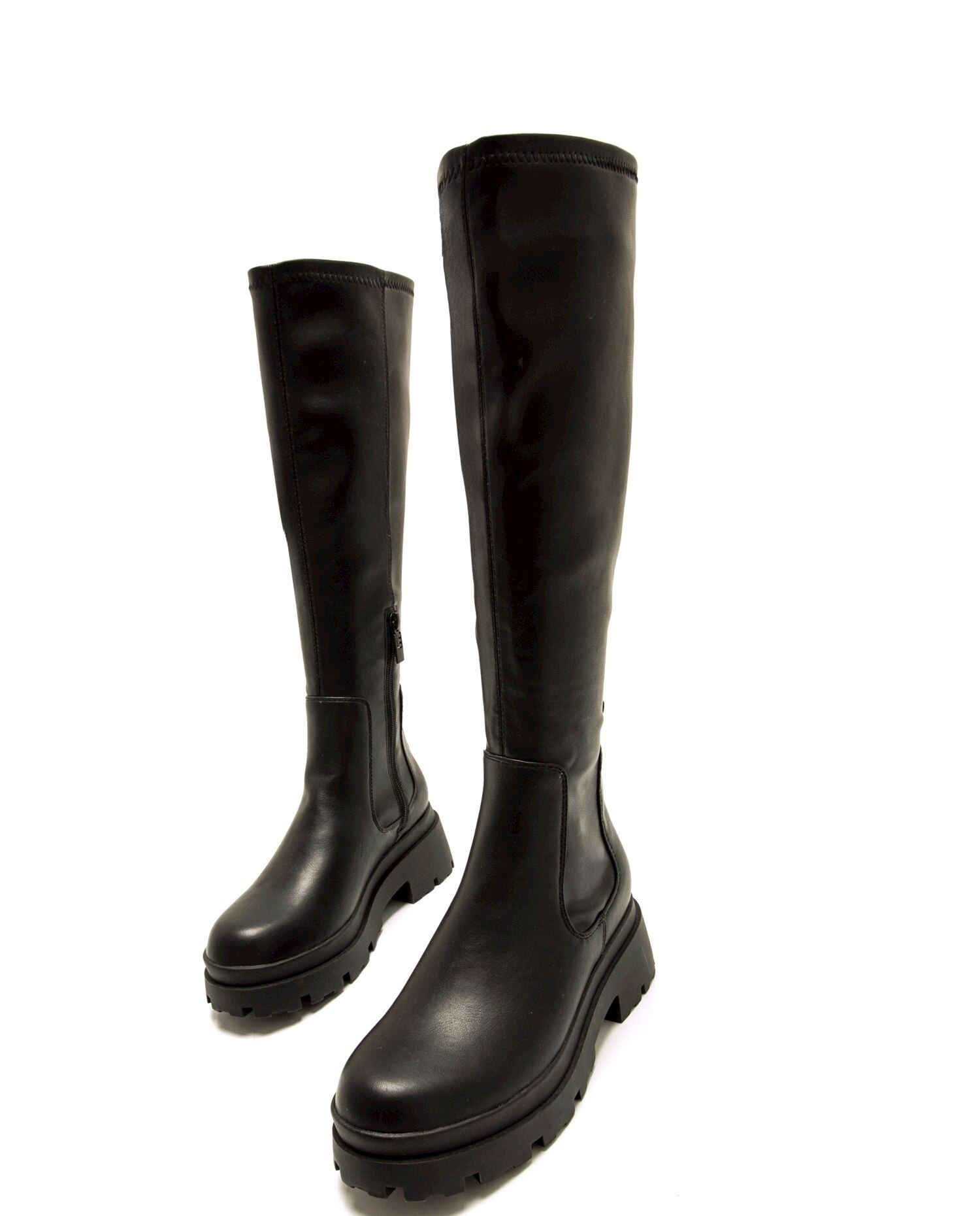 Botas Básicas Altas com Cano Stretch Preto-2