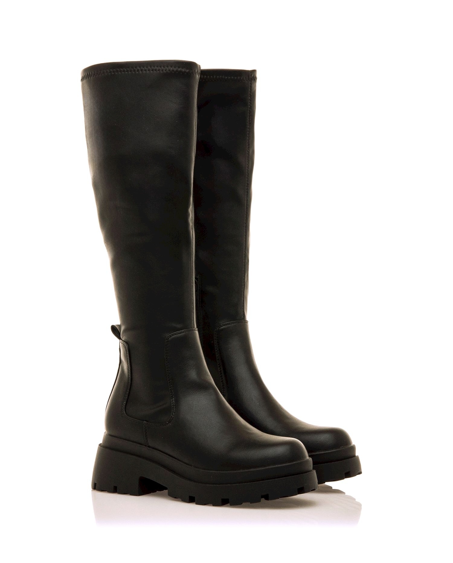 Botas Básicas Altas com Cano Stretch Preto-5