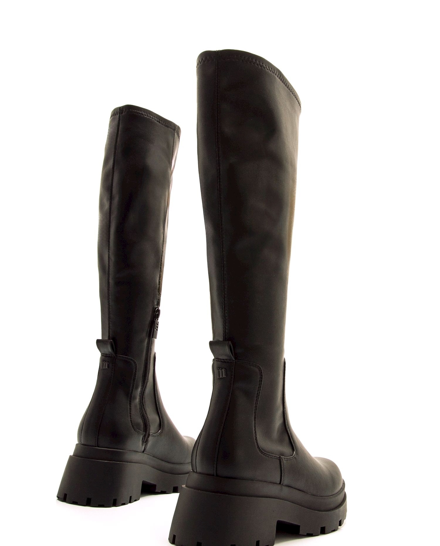 Botas Básicas Altas com Cano Stretch Preto-3