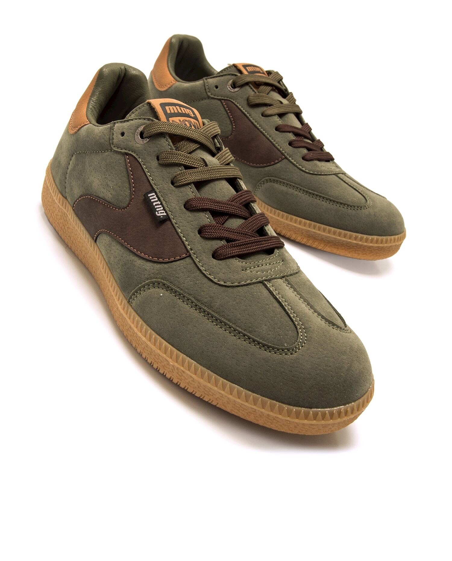 Sapatilhas Desportivas Estilo Bamba com Piso Castanho Verde-Castanho-6