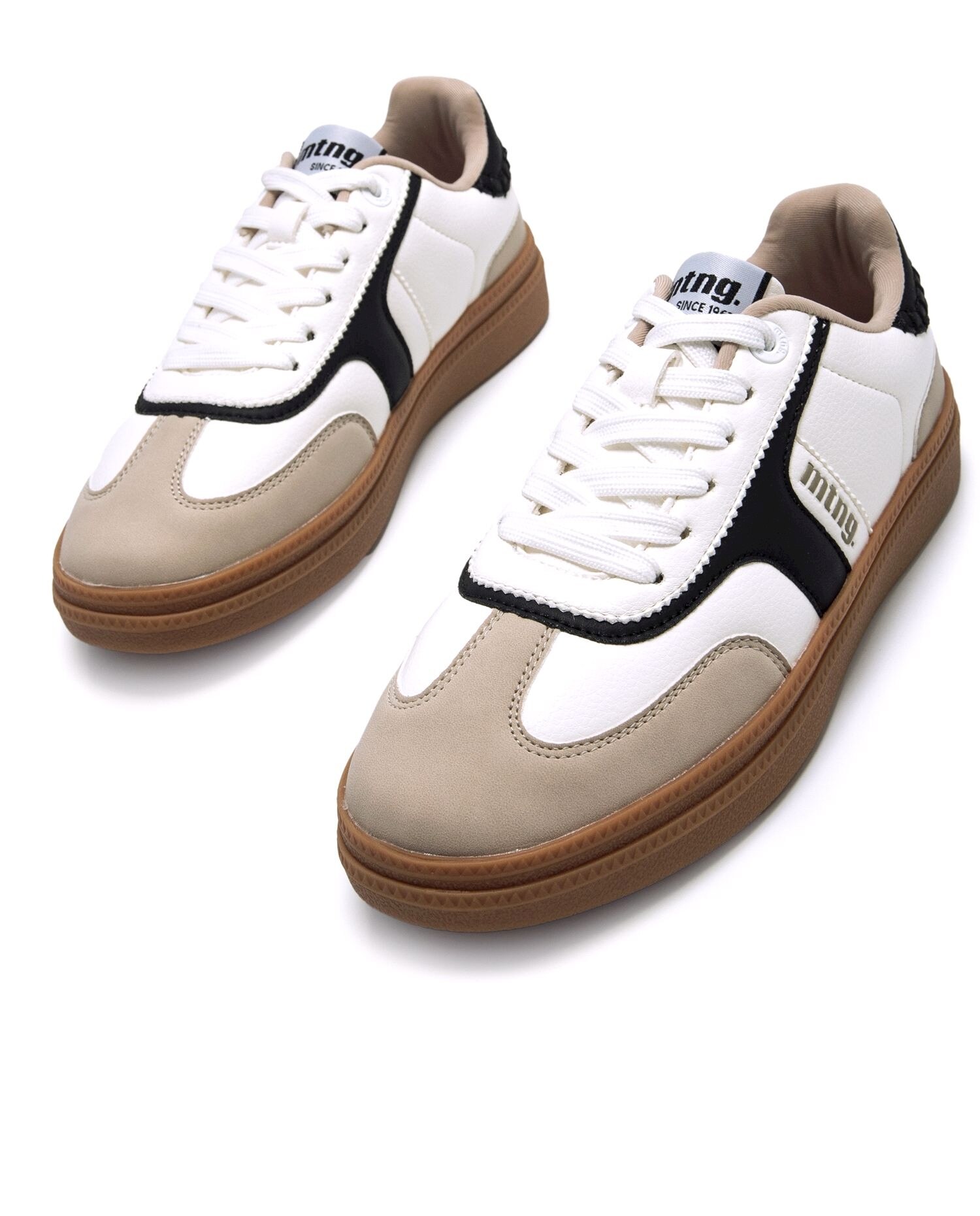Sapatilhas Desportivas Estilo Bamba com Sola Caramelo Branco / Preto-2