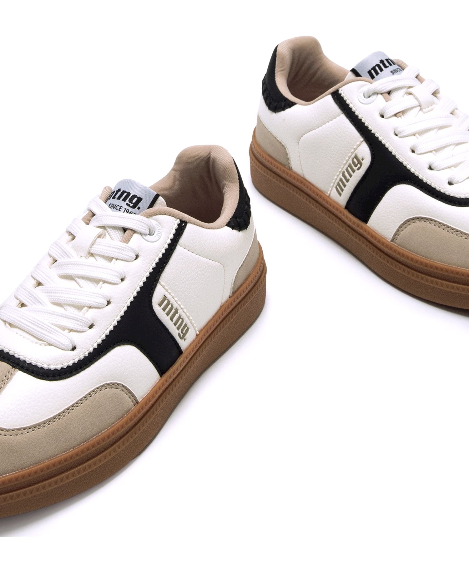 Sapatilhas Desportivas Estilo Bamba com Sola Caramelo Branco / Preto-4