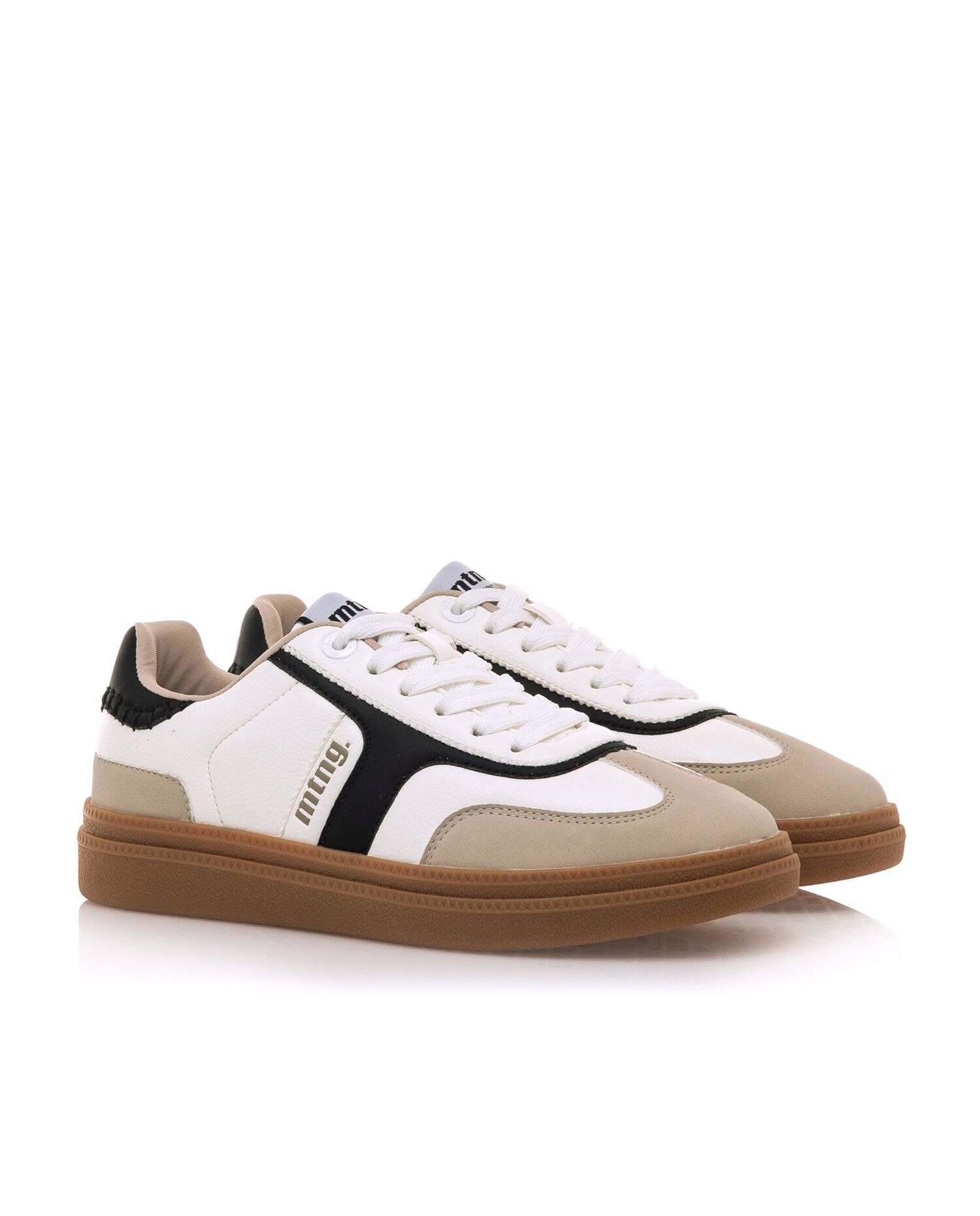 Sapatilhas Desportivas Estilo Bamba com Sola Caramelo Branco / Preto-5