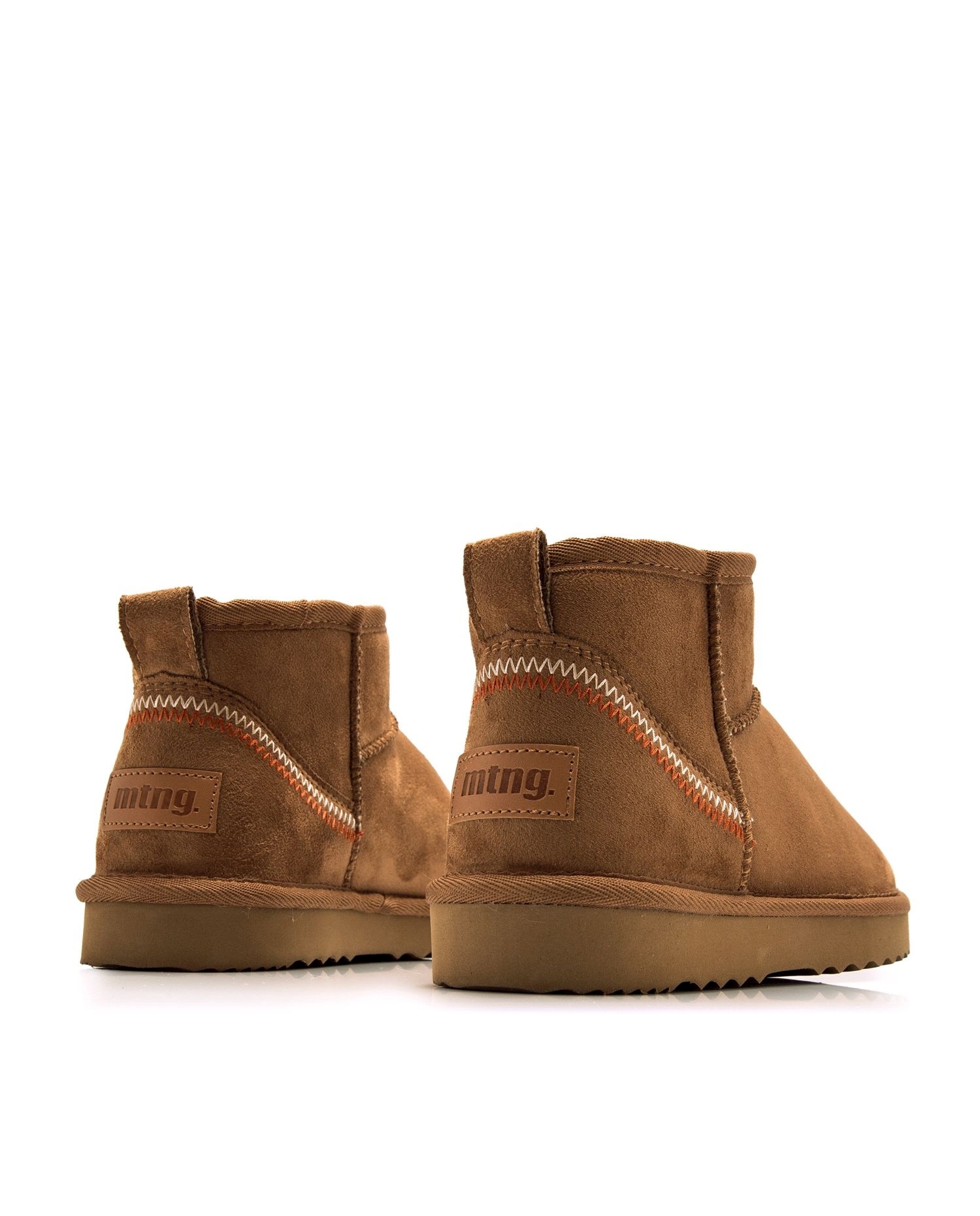 Botins Básicos de Cano Baixo com Pelo no Interior Canela-3