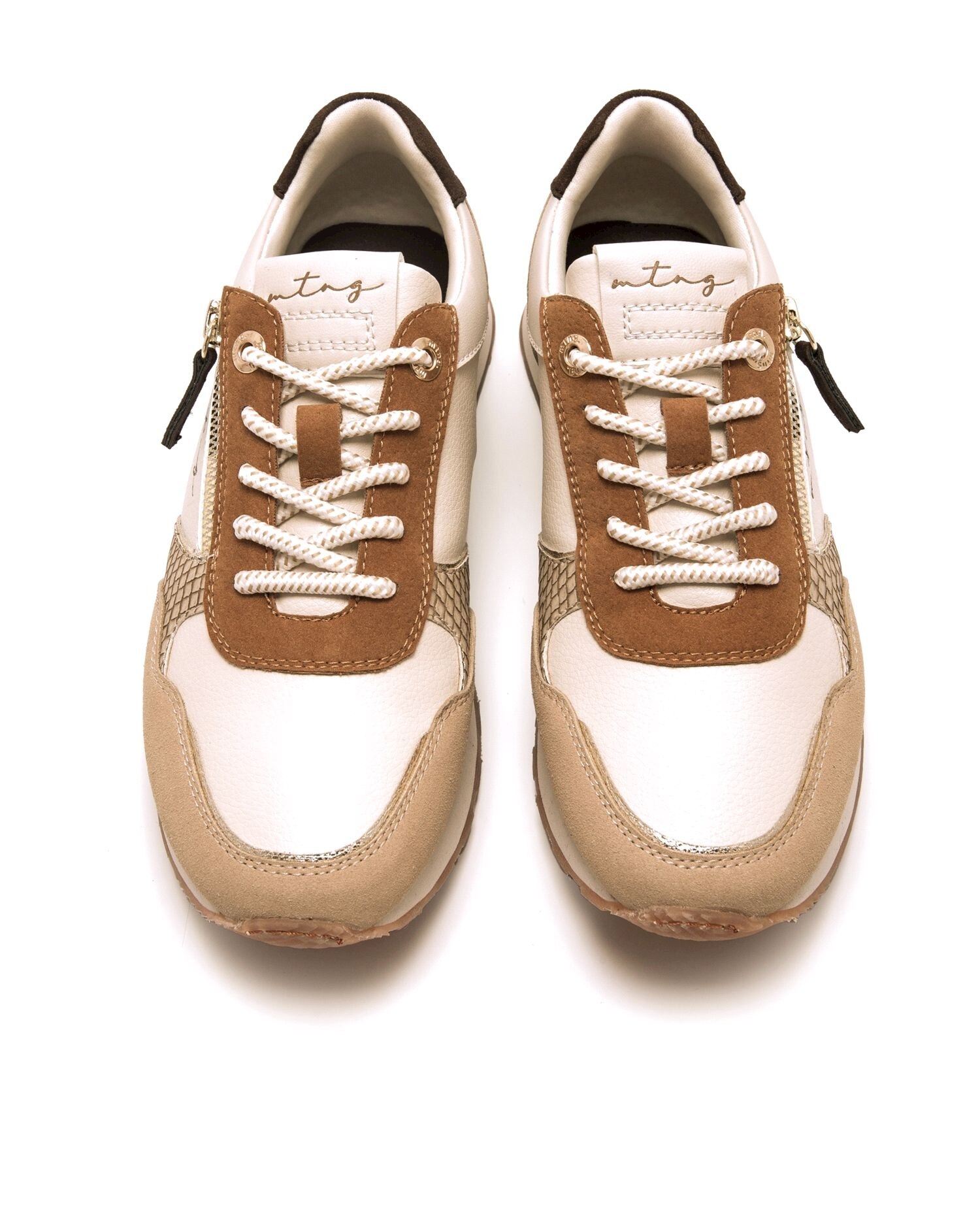 Sapatilhas Desportivas com Estilo Runner Castanho / Branco gasto-4