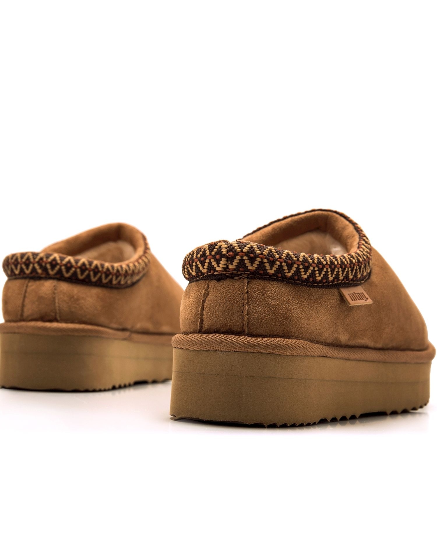 Sapatos Rasos com Pelo Interior Camel-3