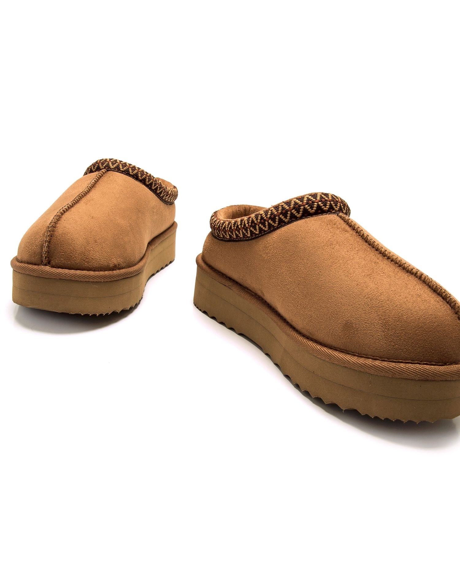 Sapatos Rasos com Pelo Interior Camel-4