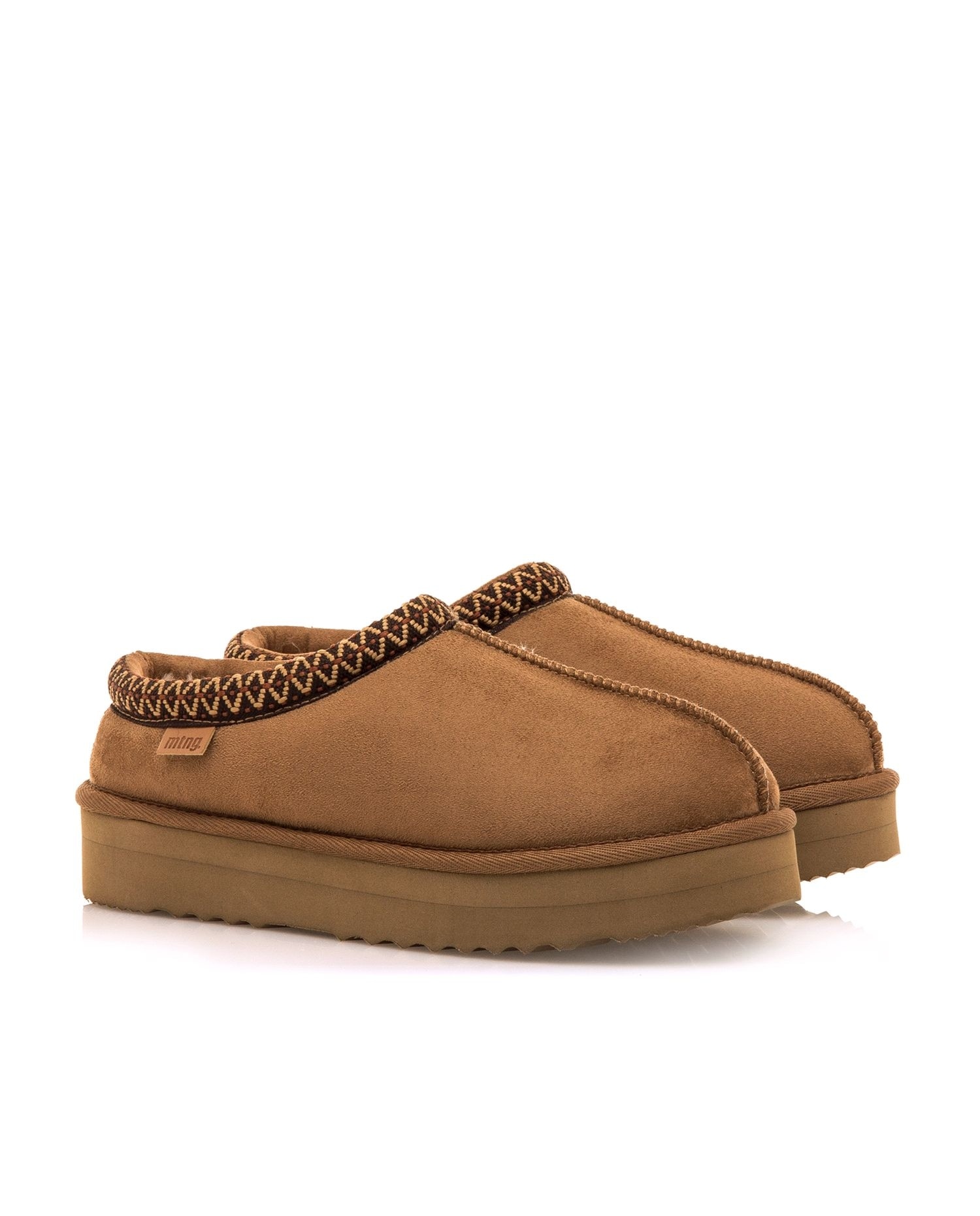 Sapatos Rasos com Pelo Interior Camel-5