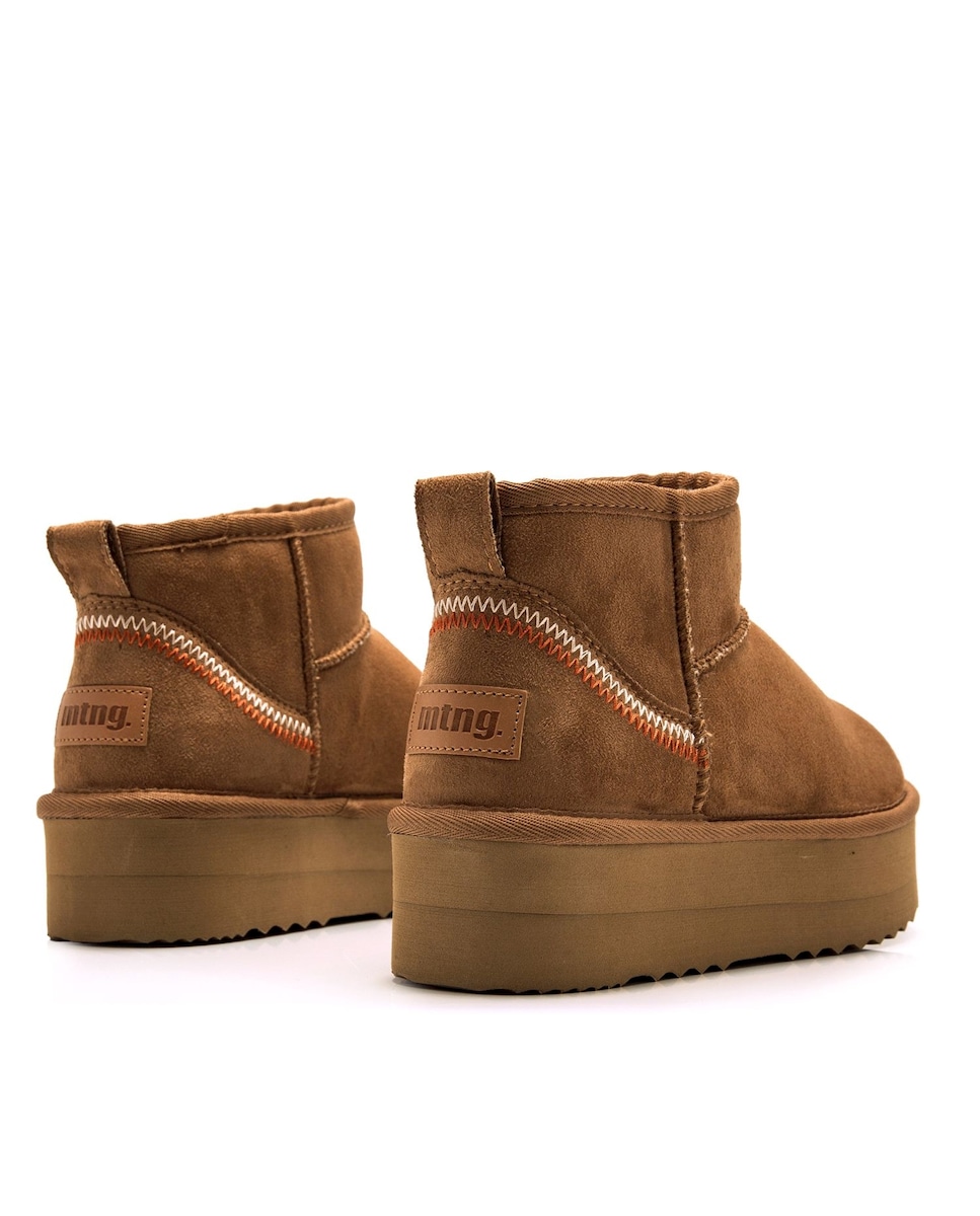 Botins Rasos com Pelo no Interior Canela-3