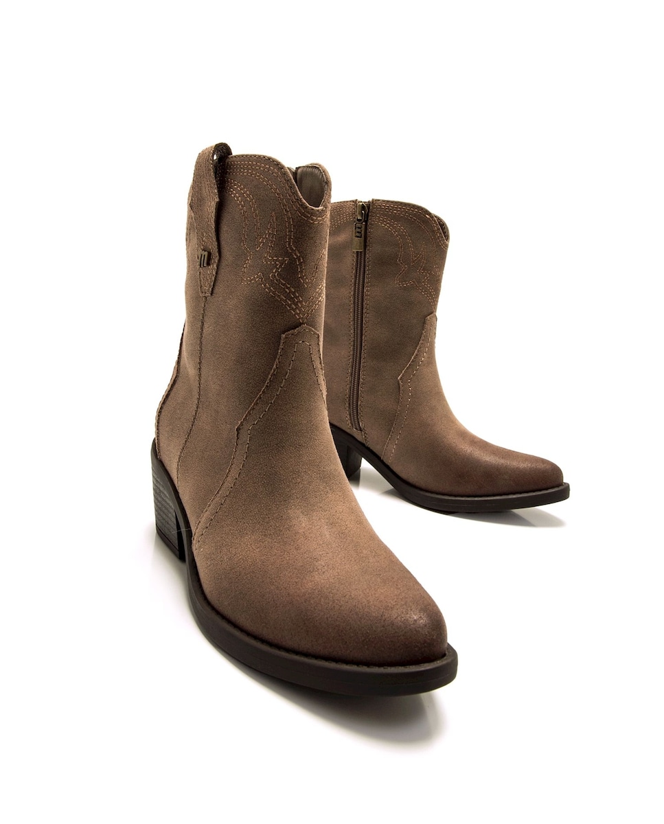 Botins Estilo Cowboy Castanho-pedra-4