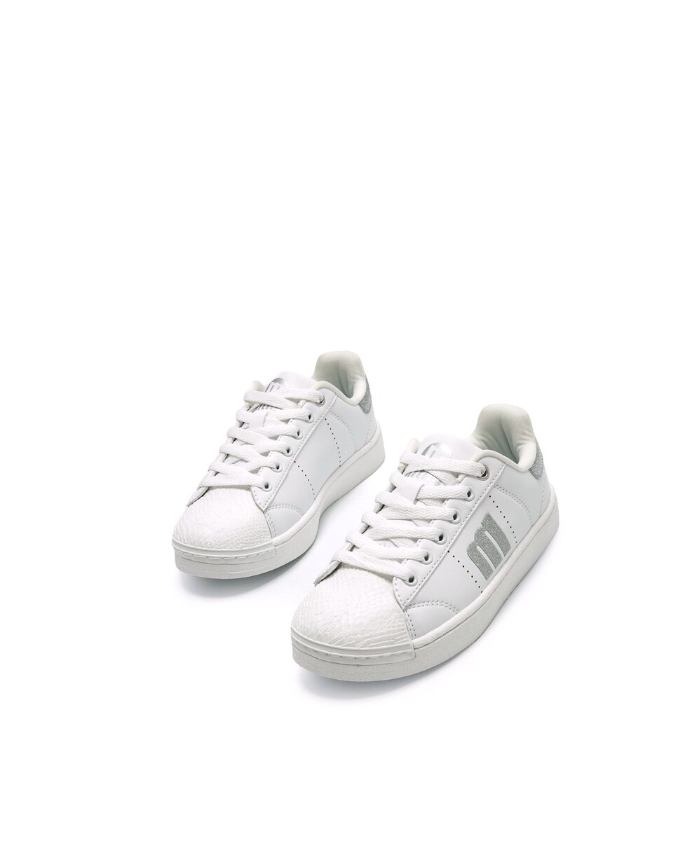 Sapatilhas com Detalhes Brilhantes Branco-2