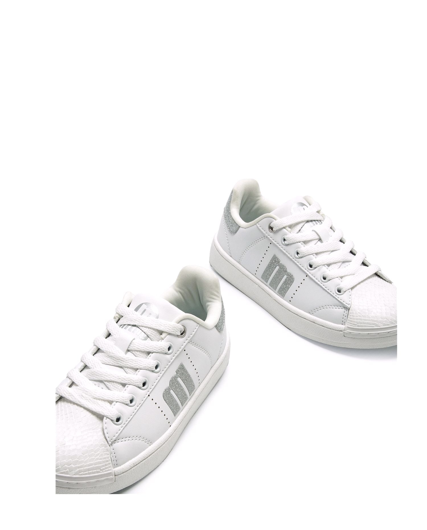 Sapatilhas com Detalhes Brilhantes Branco-4