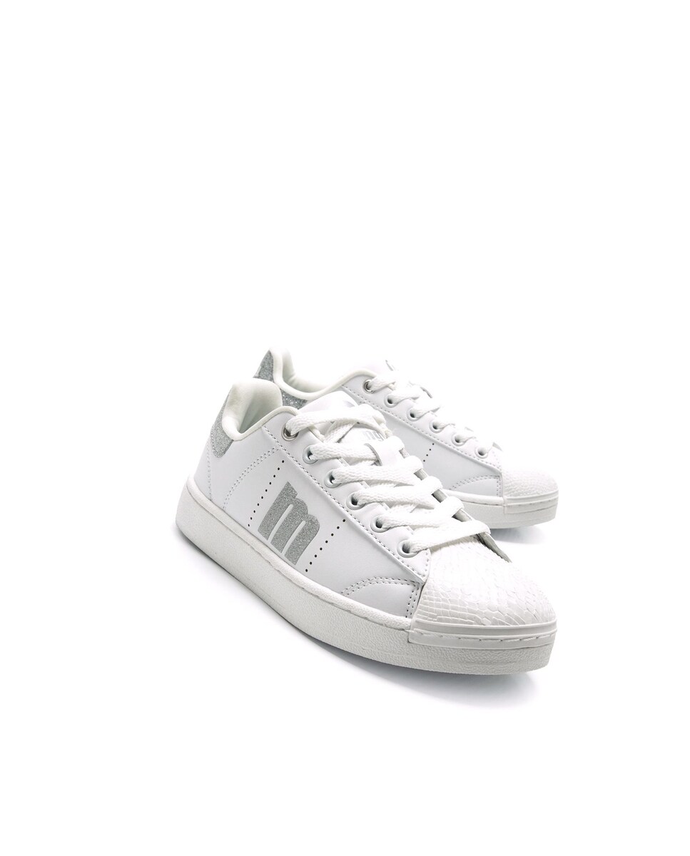 Sapatilhas com Detalhes Brilhantes Branco-6