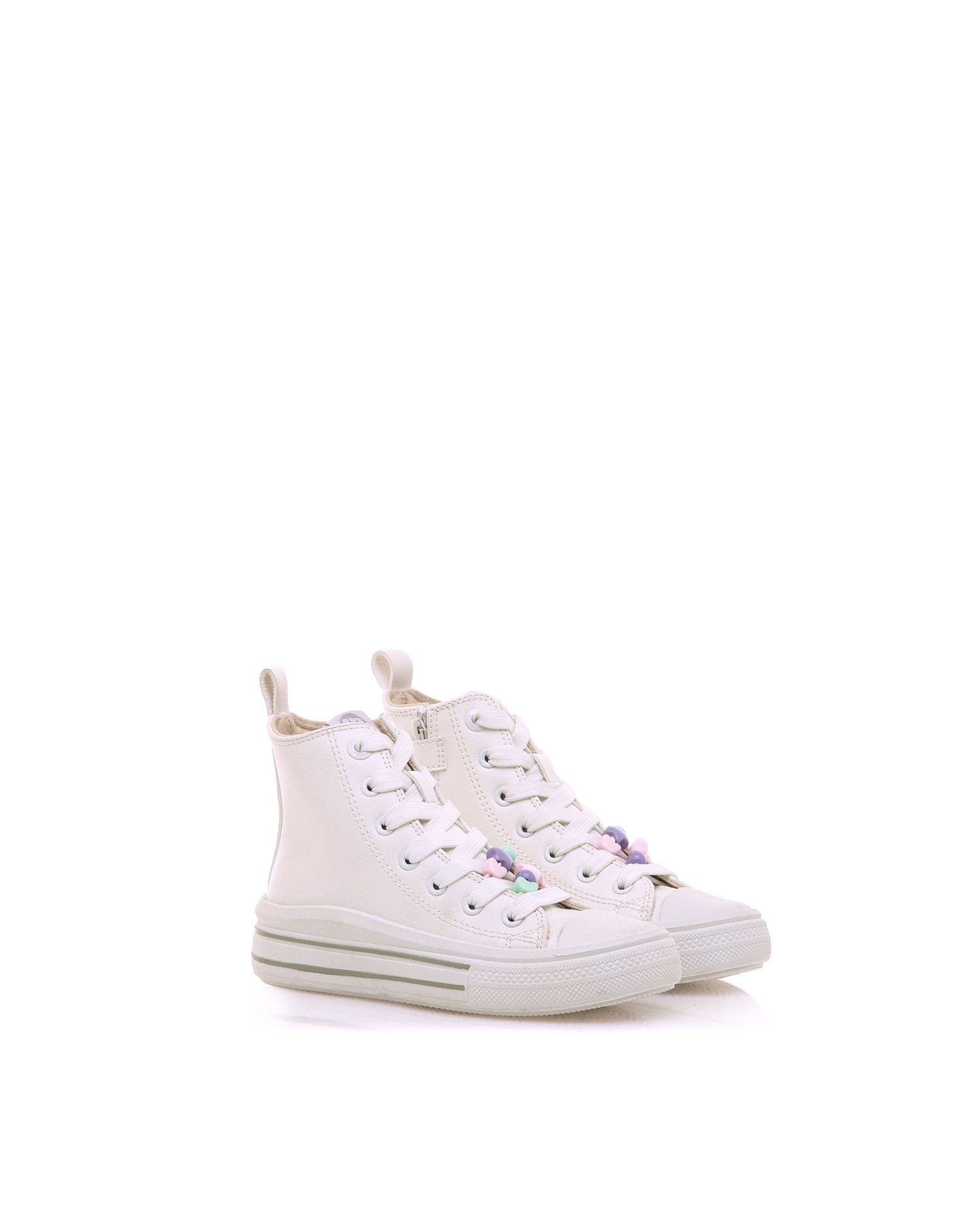 Sapatilhas Infantil Estilo Bota Branca-5