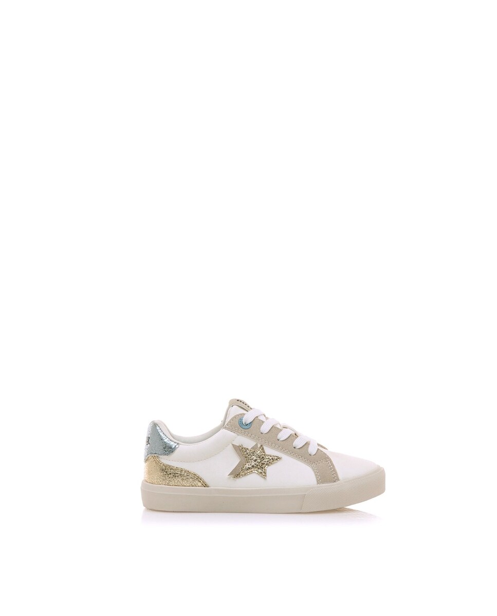 Sapatilhas com Detalhes de Estrela Branco-1
