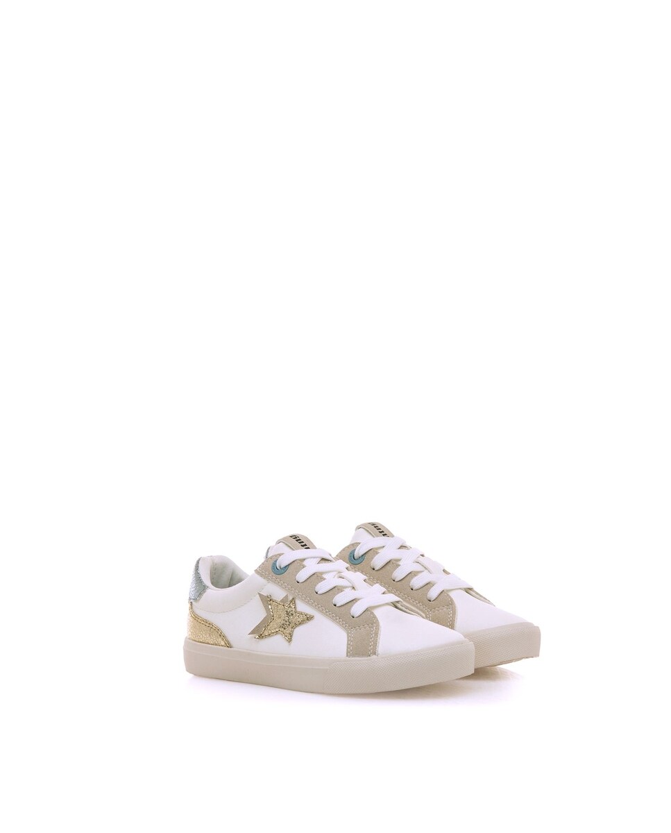 Sapatilhas com Detalhes de Estrela Branco-5