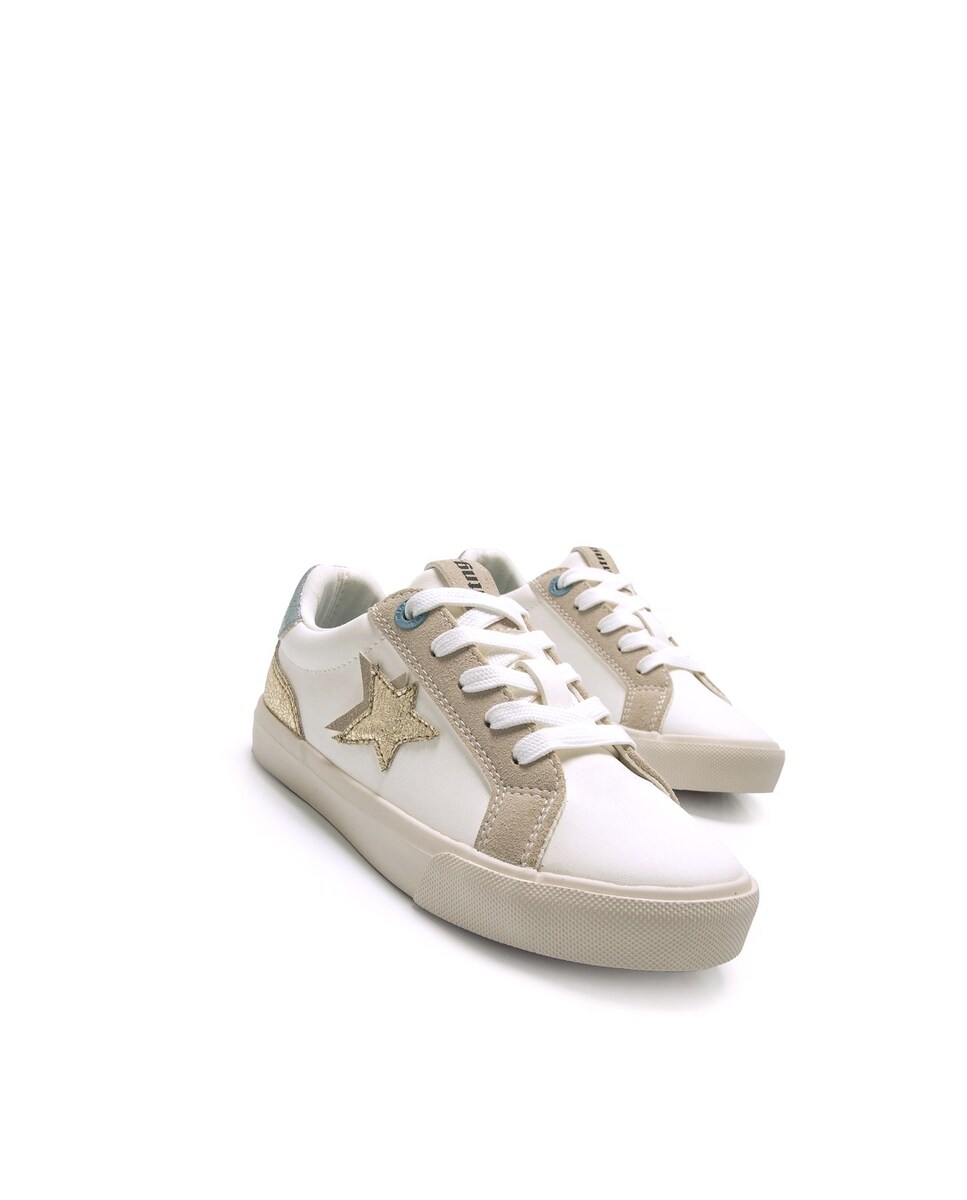 Sapatilhas com Detalhes de Estrela Branco-6